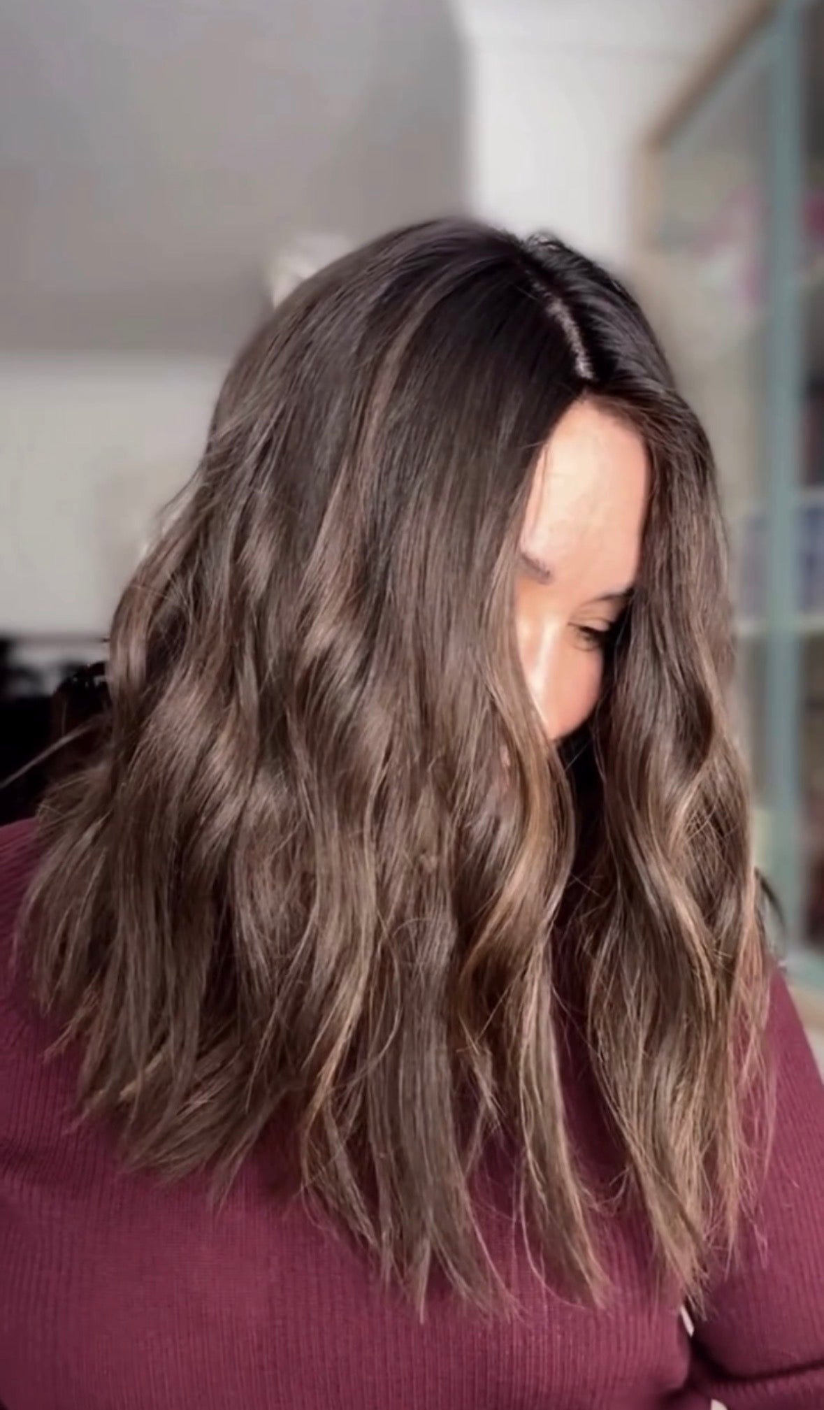 MEDIUM TO DARK BROWN ASHY BALAYAGE TOPPER