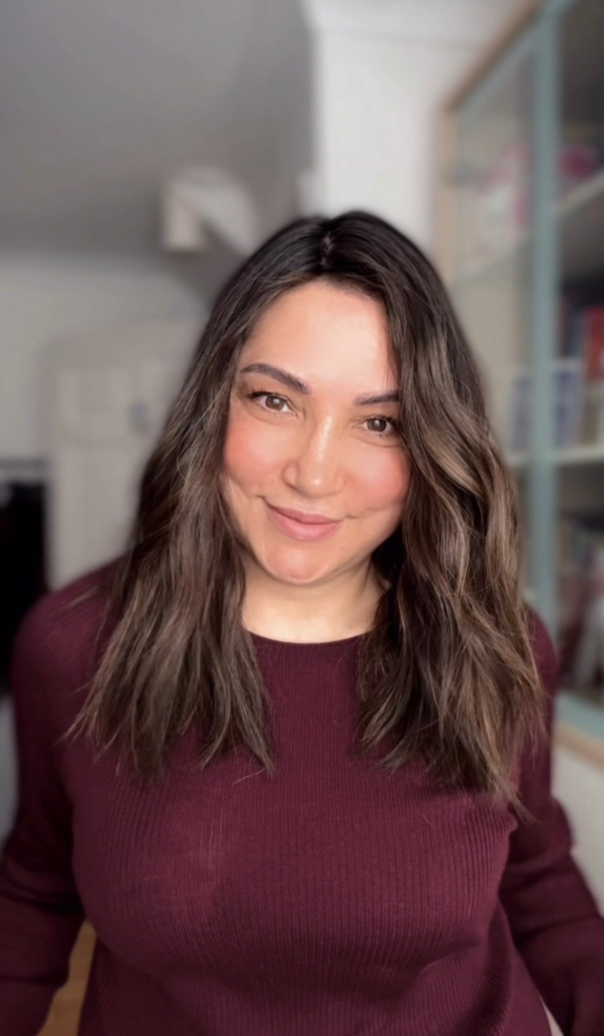 MEDIUM TO DARK BROWN ASHY BALAYAGE TOPPER