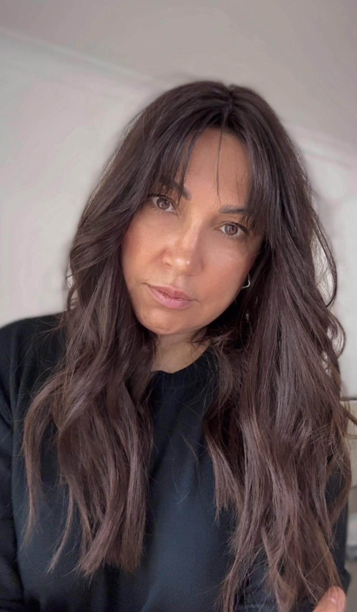 FEATHERLITE VIRGIN BROWN TOPPER WITH SUBTLE CARAMEL BALAYAGE