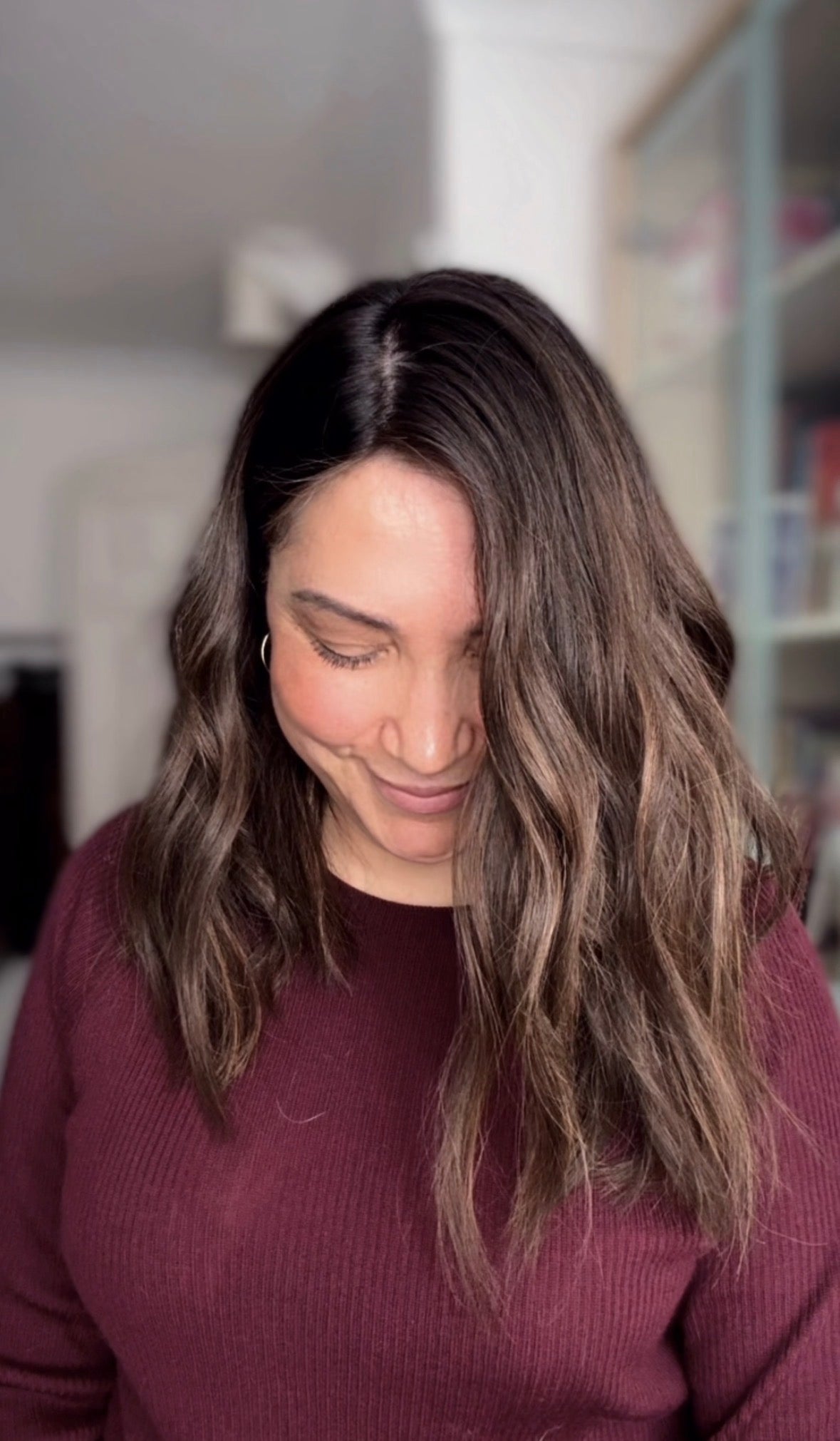 MEDIUM TO DARK BROWN ASHY BALAYAGE TOPPER