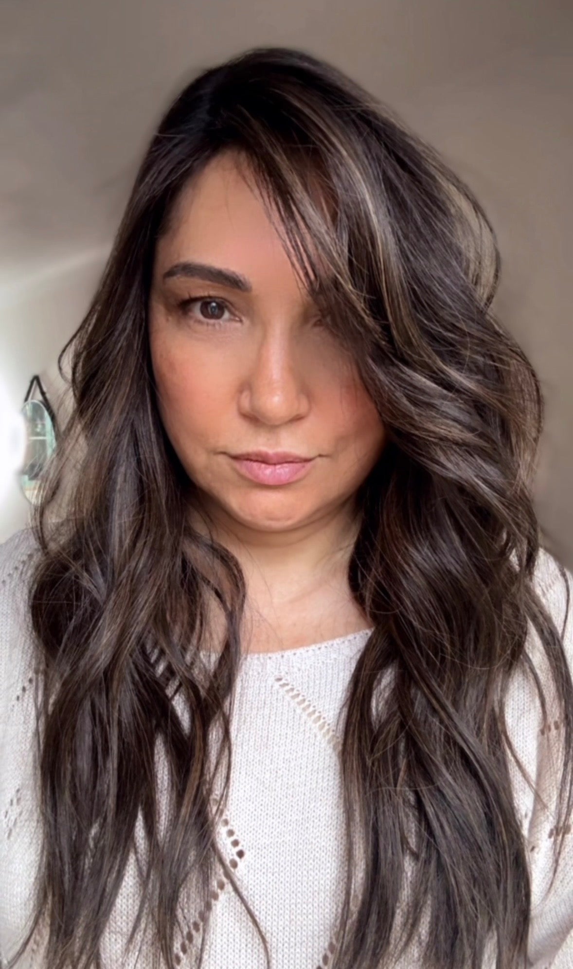 DARK BROWN ASHY BALAYAGE TOPPER