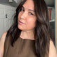 VIRGIN BASE DARK BROWN TOPPER WITH SOFT CARAMEL BALAYAGE