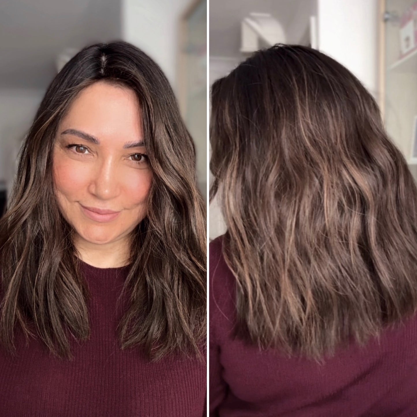 MEDIUM TO DARK BROWN ASHY BALAYAGE TOPPER