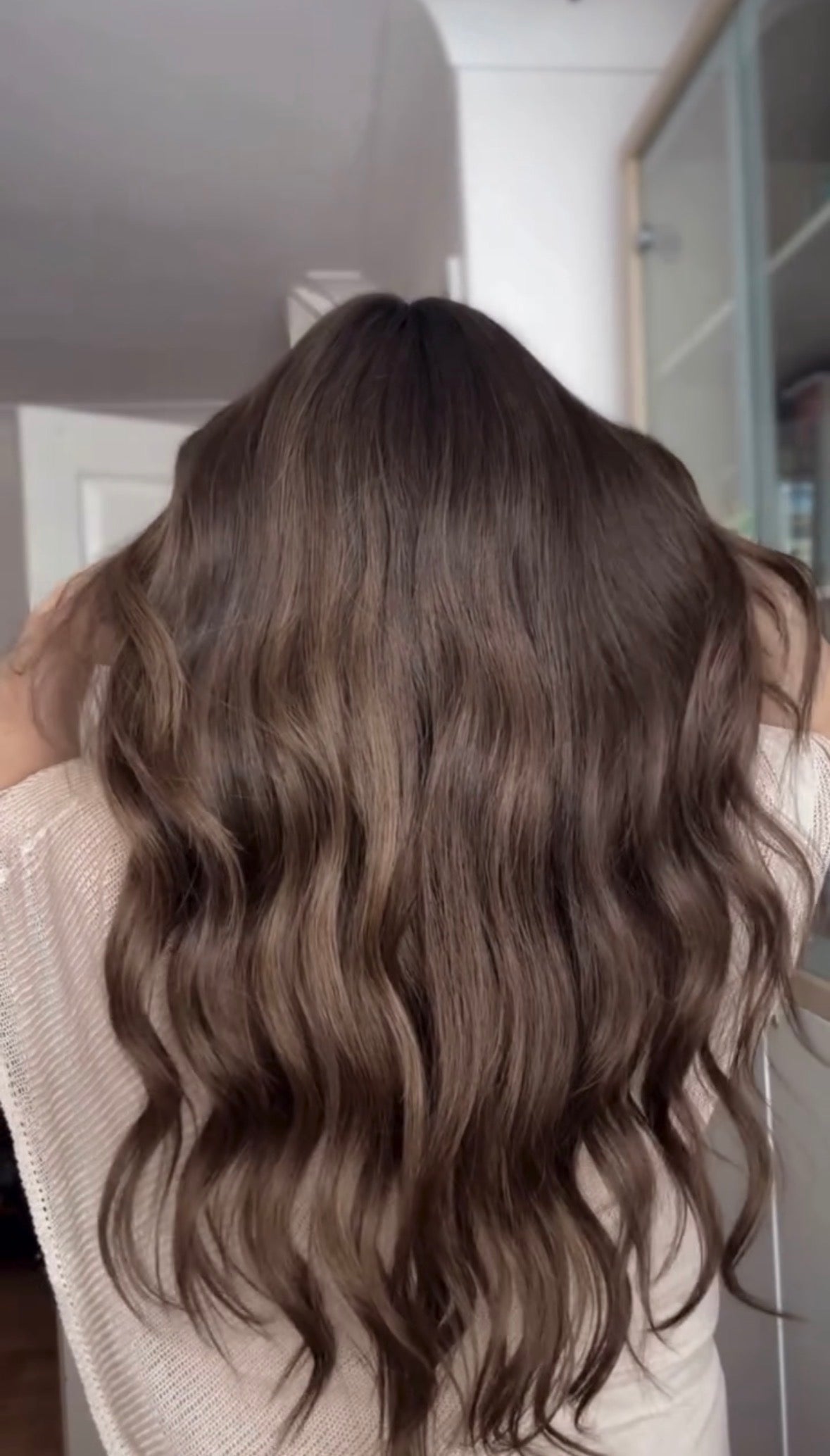 LIGHT BROWN TOPPER WITH SOFT SUBTLE CARAMEL BALAYAGE
