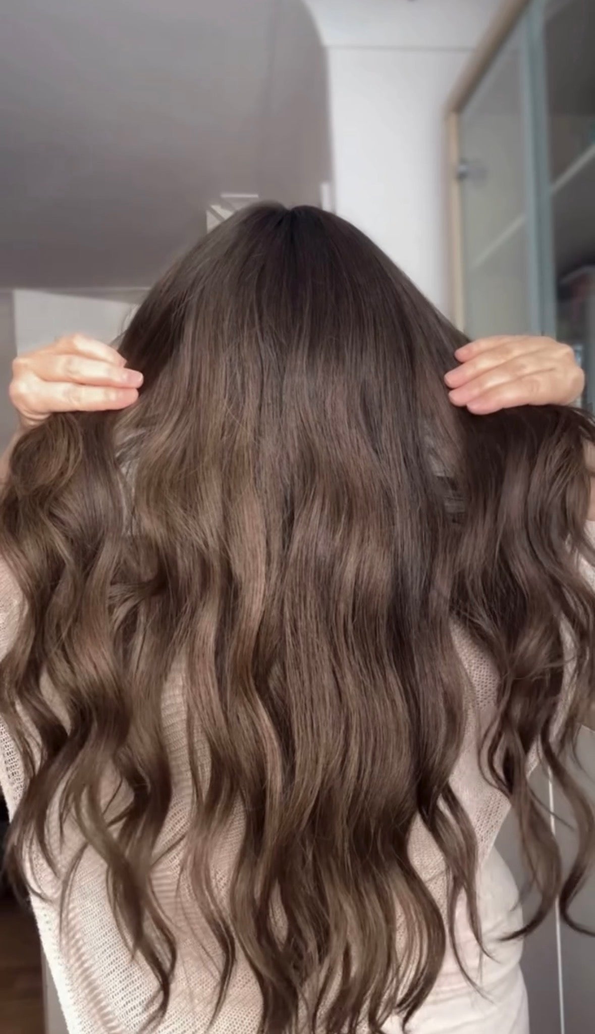 LIGHT BROWN TOPPER WITH SOFT SUBTLE CARAMEL BALAYAGE