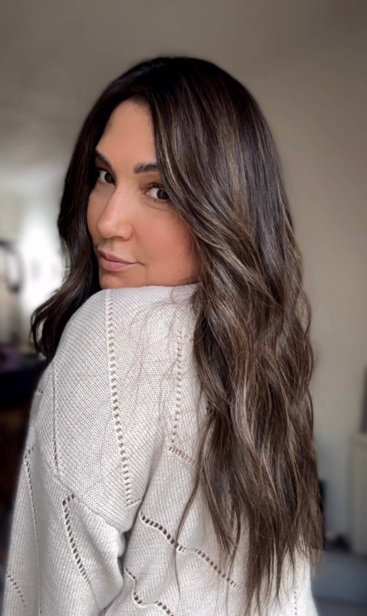 DARK BROWN ASHY BALAYAGE TOPPER