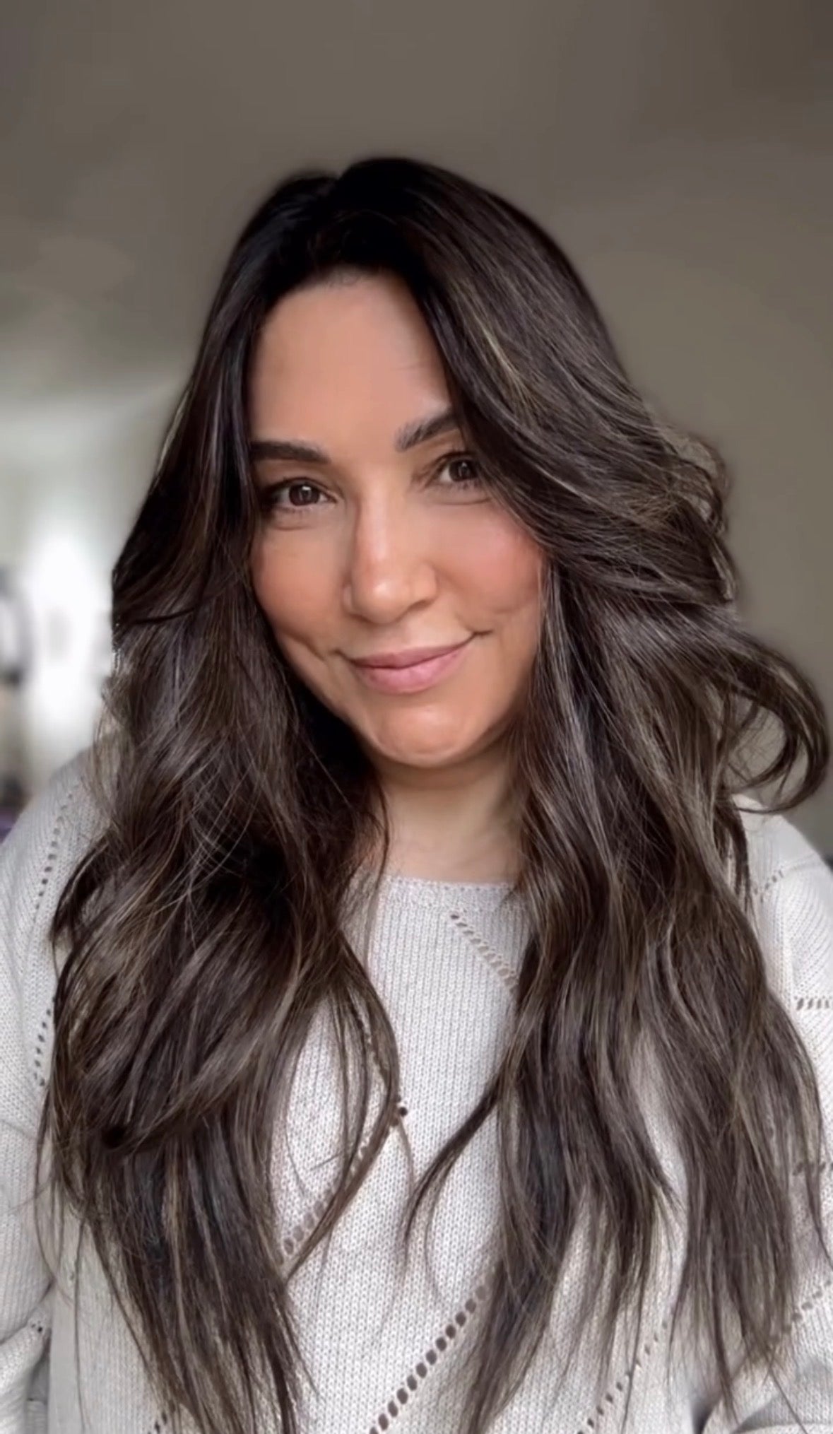 DARK BROWN ASHY BALAYAGE TOPPER