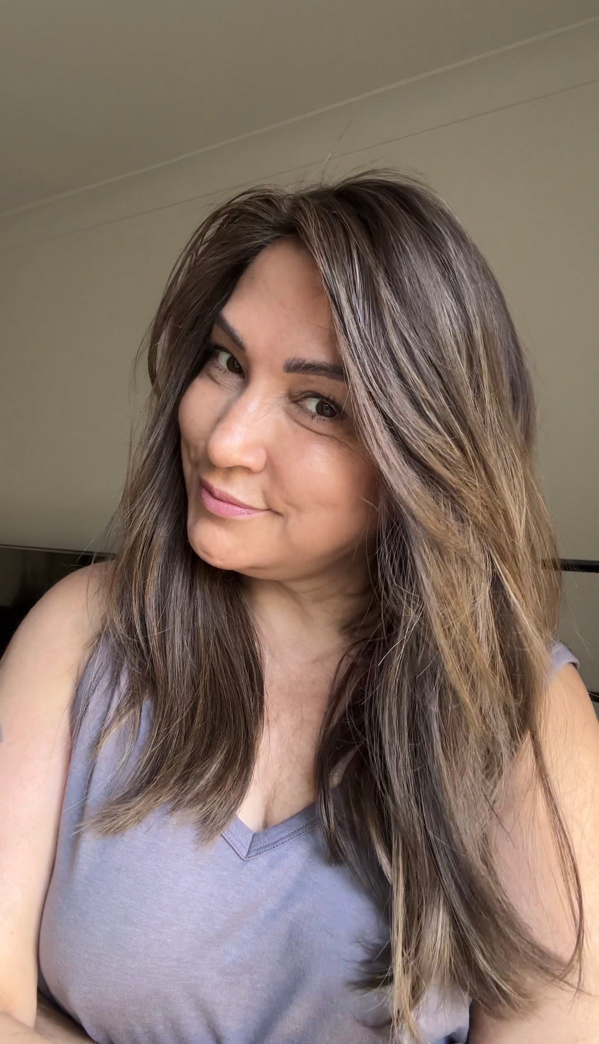 MEDIUM BROWN ASHY BALAYAGE TOPPER