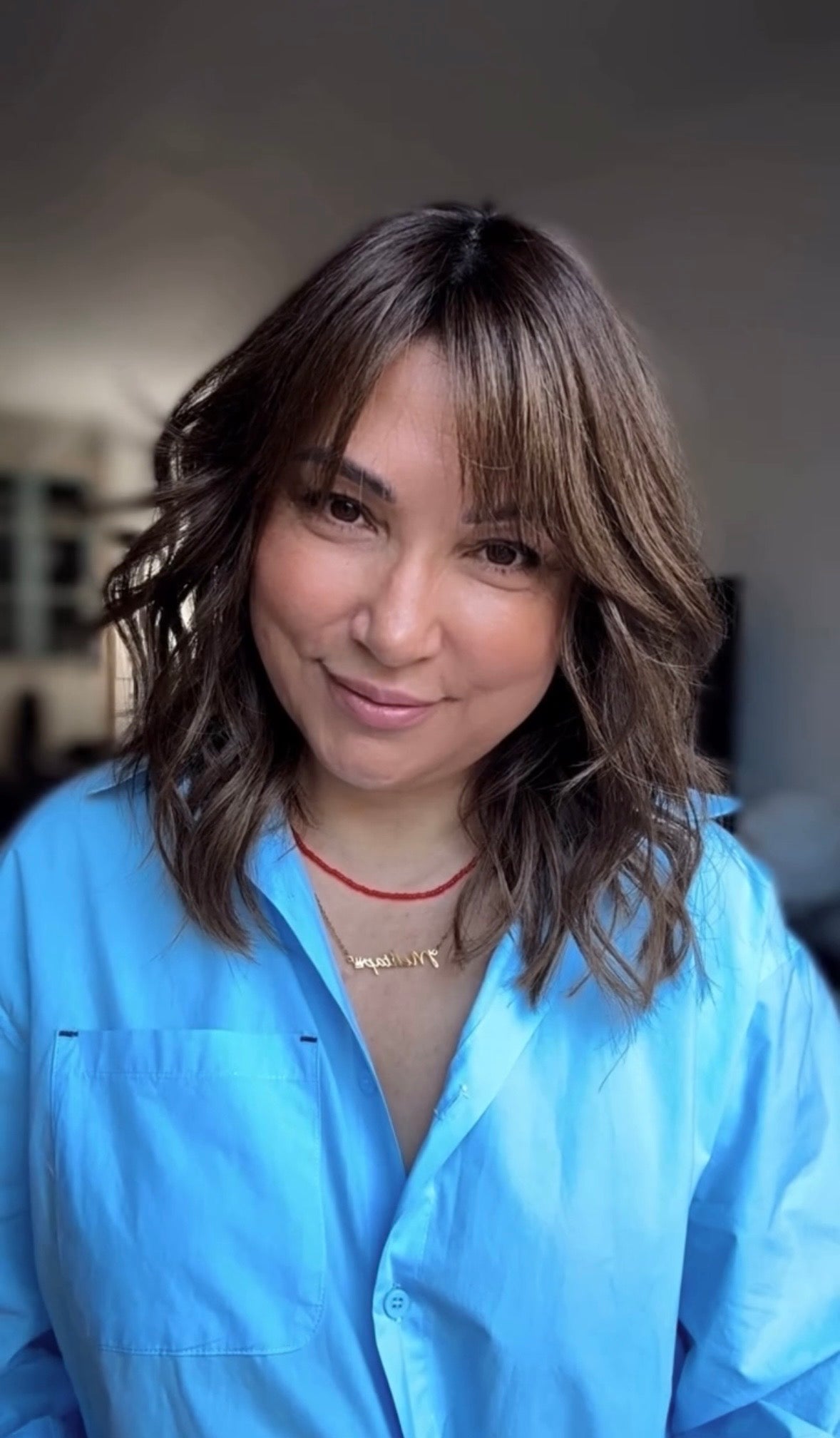 SOFT LAYERED LOB WITH CURTAIN BANGS