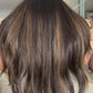 DARK BEOWN/SOFT BLACK VIRGIN TOPPER WITH ASHY RIBBON BALAYAGE