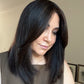VIRGIN BASE DARK BROWN TOPPER WITH SOFT CARAMEL BALAYAGE