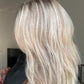 ASH BLONDE TOPPER WITH SUBTLE SOFT ROOT SHADOW