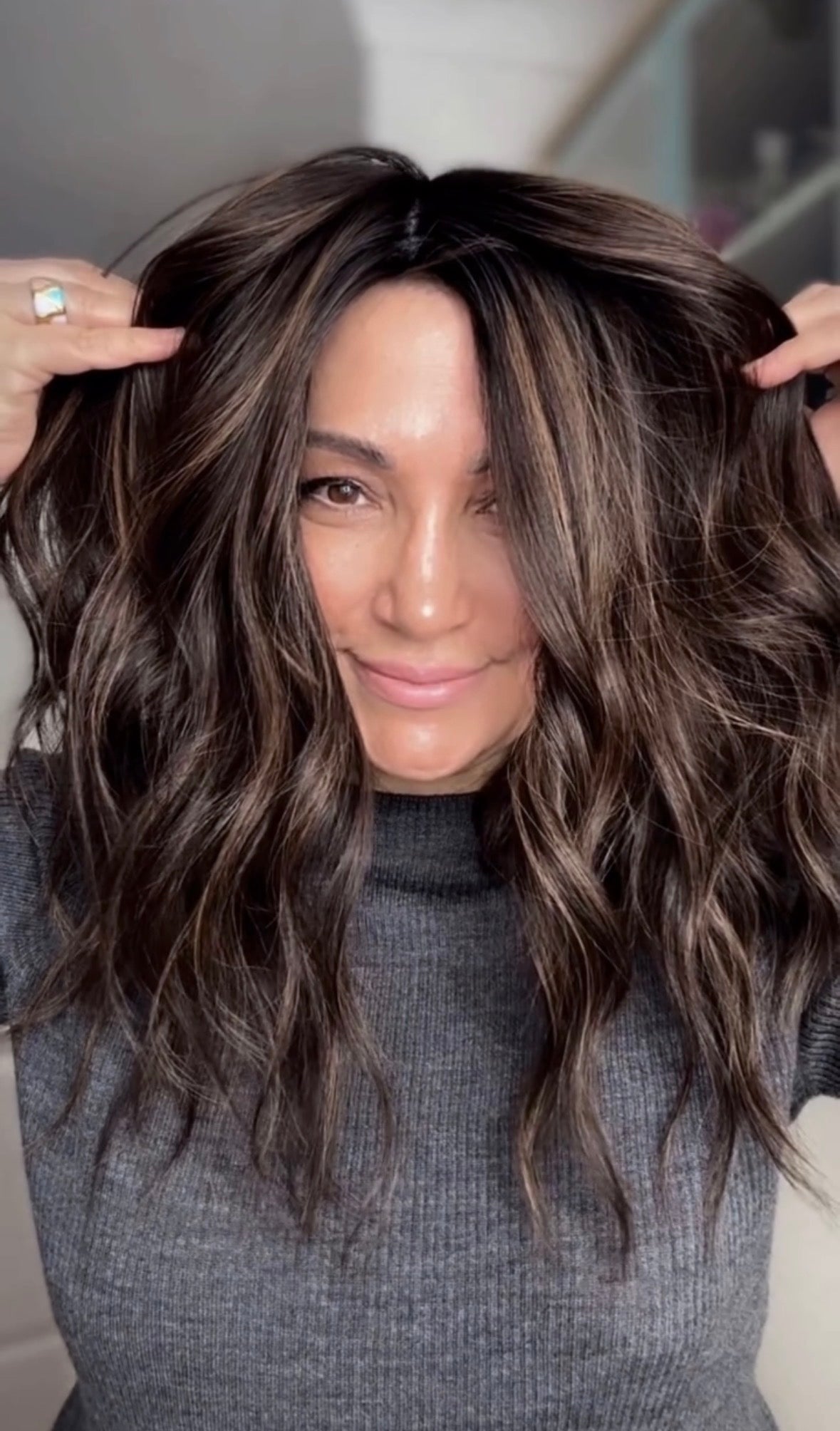 MEDIUM TO LIGHT BROWN BALAYAGE SILK TOPPER