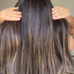 DARK BROWN TOPPER WITH SOFT ASHY HIGHLIGHTS