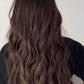 FEATHERLITE VIRGIN BROWN TOPPER WITH SUBTLE CARAMEL BALAYAGE