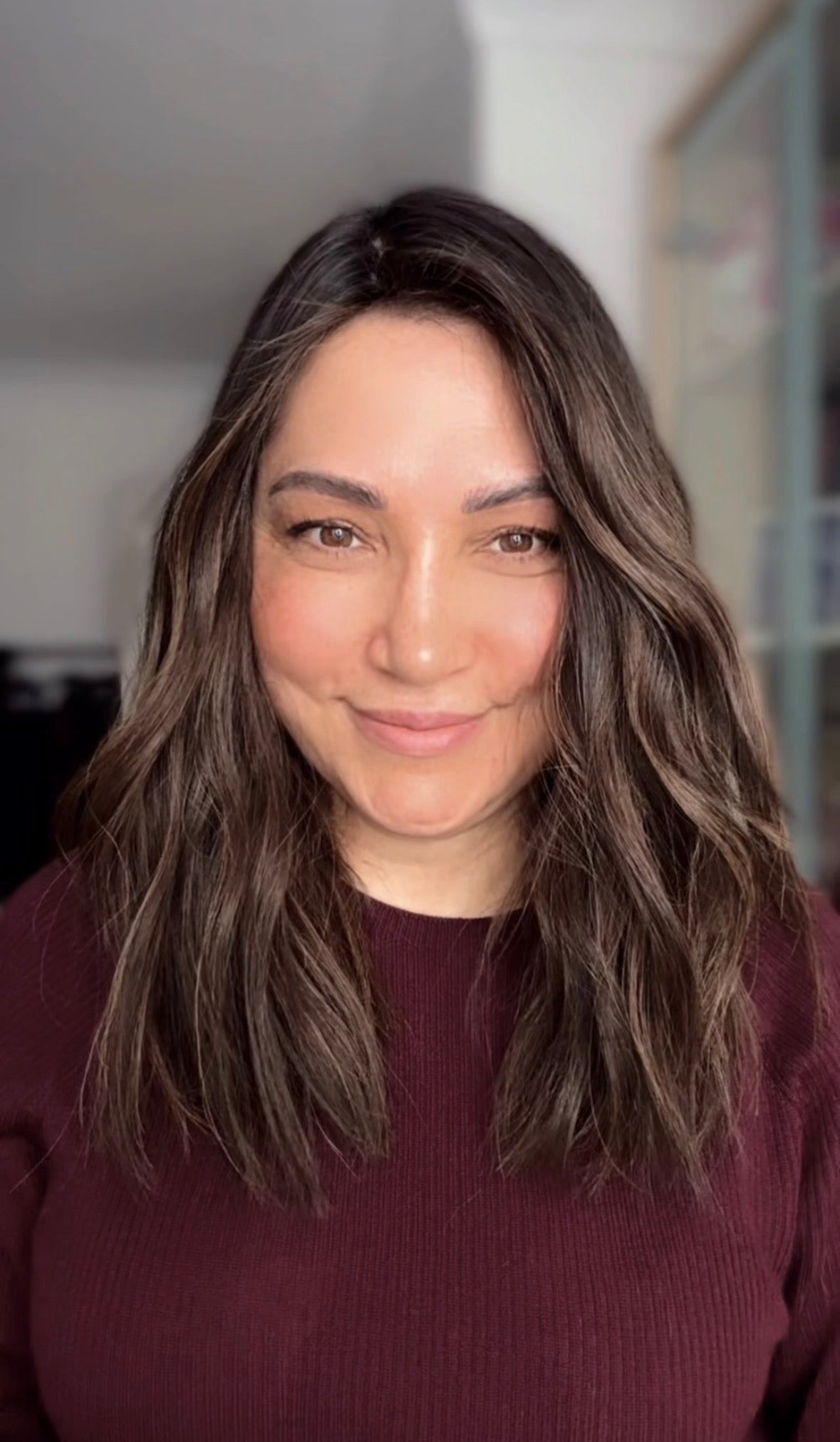 MEDIUM TO DARK BROWN ASHY BALAYAGE TOPPER