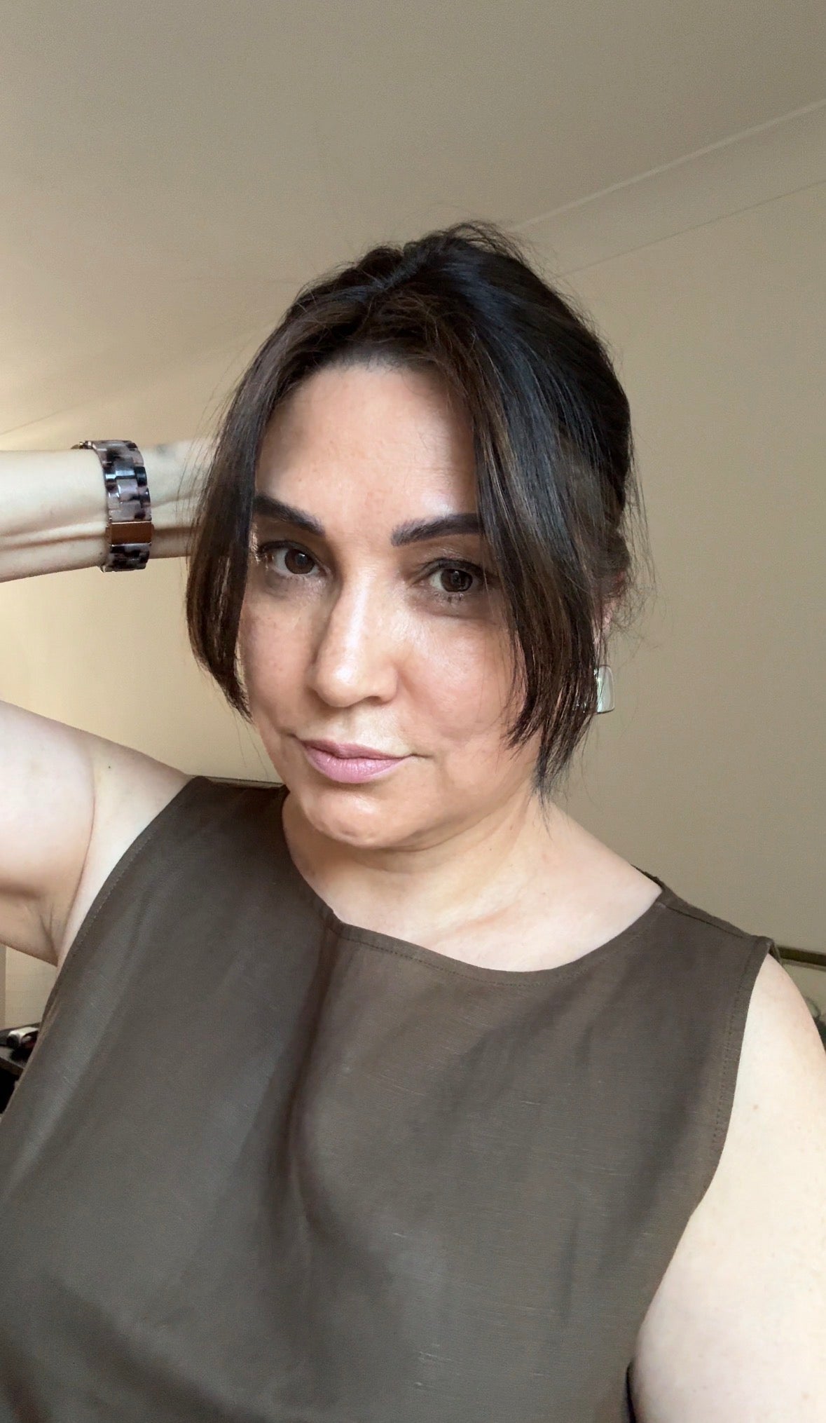 VIRGIN BASE DARK BROWN TOPPER WITH SOFT CARAMEL BALAYAGE