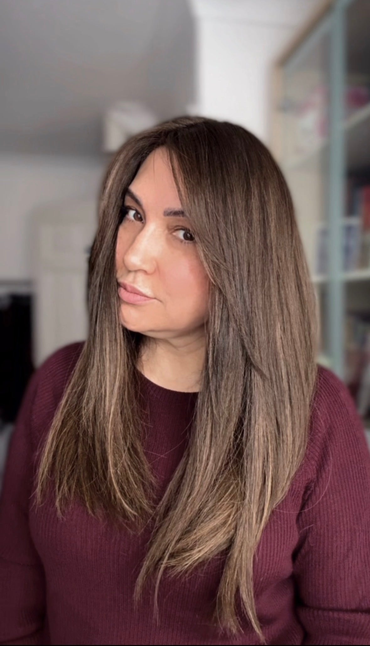 LIGHT BROWN BALAYAGE TOPPER