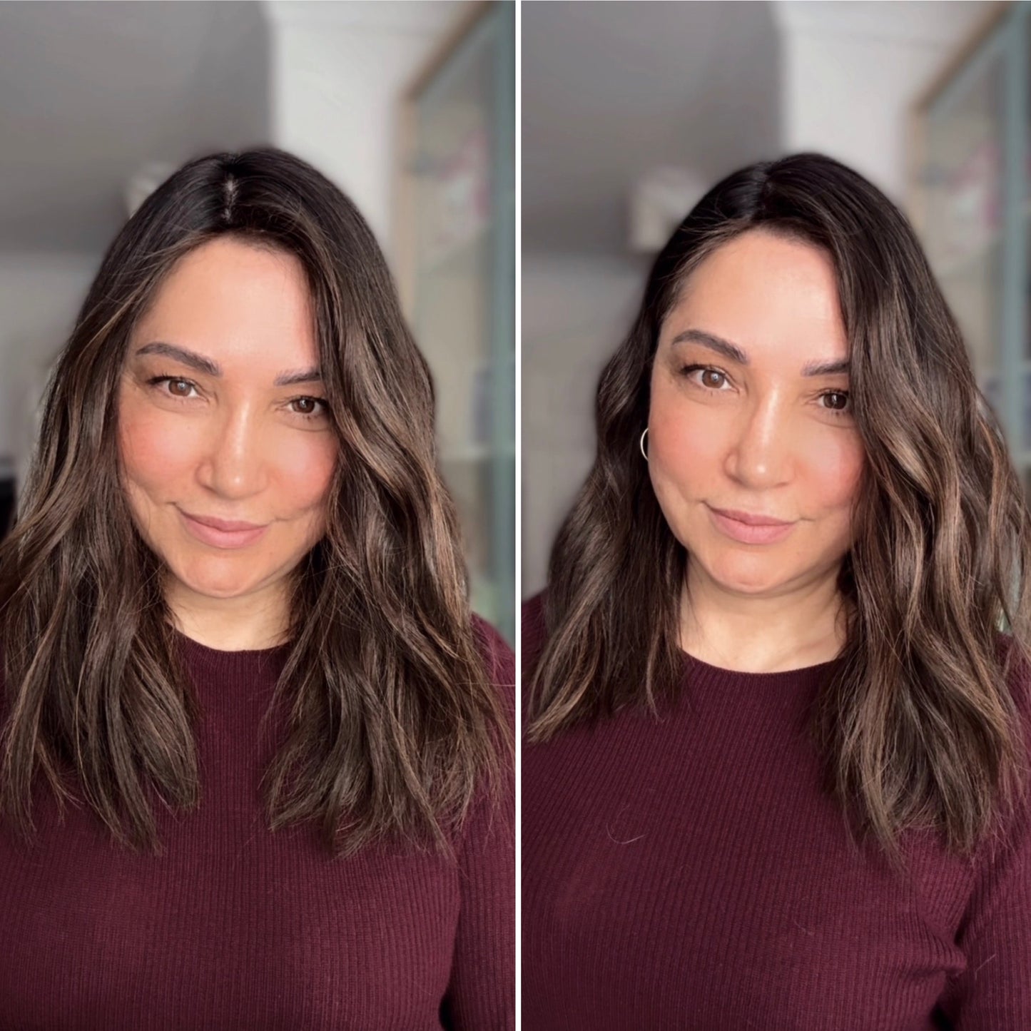 MEDIUM TO DARK BROWN ASHY BALAYAGE TOPPER
