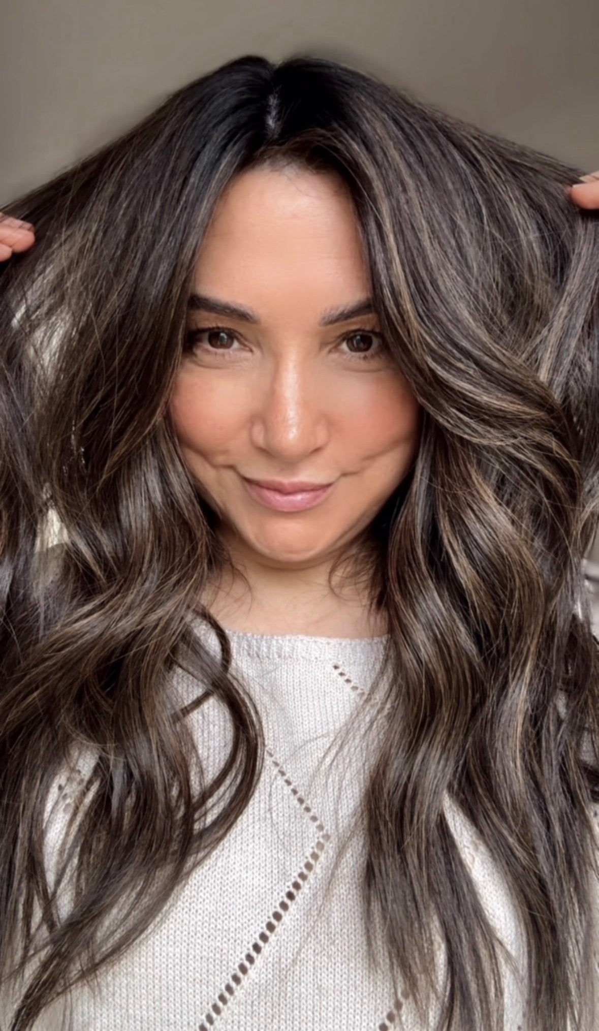 DARK BROWN ASHY BALAYAGE TOPPER