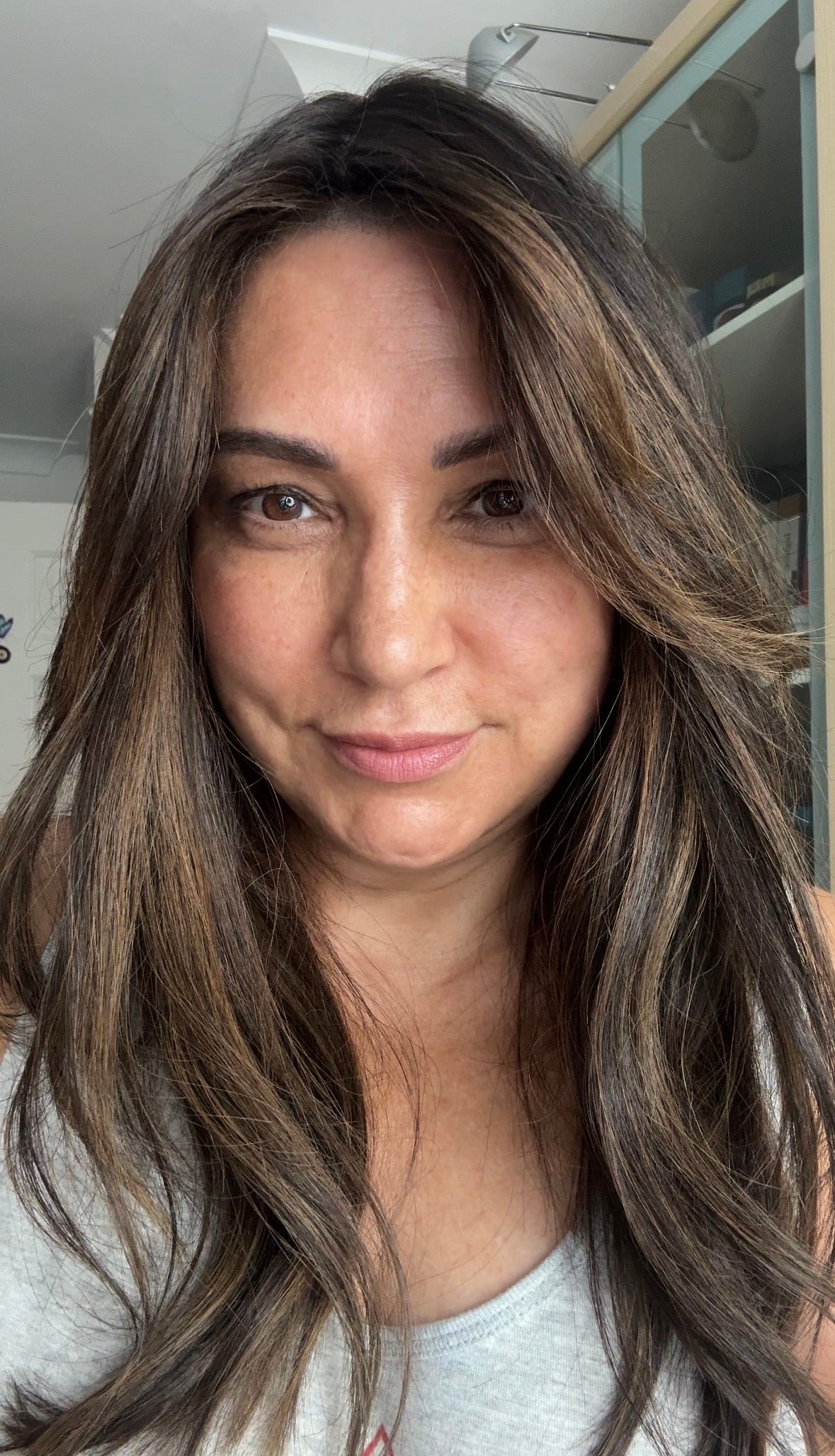 DARK BEOWN/SOFT BLACK VIRGIN TOPPER WITH ASHY RIBBON BALAYAGE