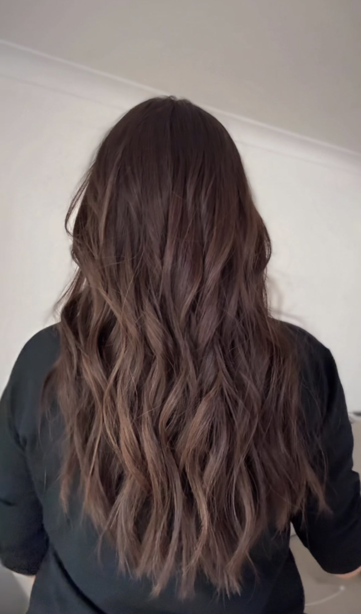 FEATHERLITE VIRGIN BROWN TOPPER WITH SUBTLE CARAMEL BALAYAGE