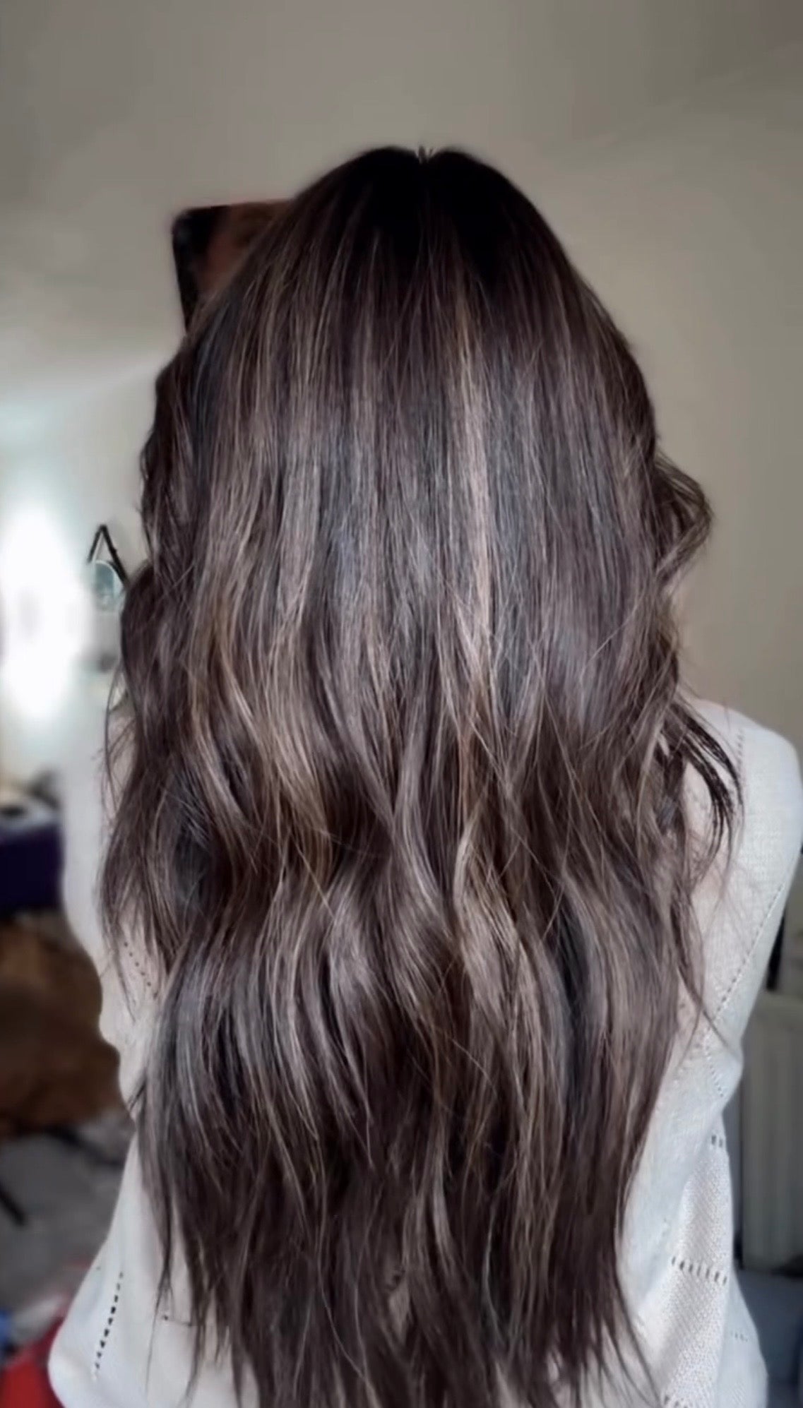 DARK BROWN ASHY BALAYAGE TOPPER
