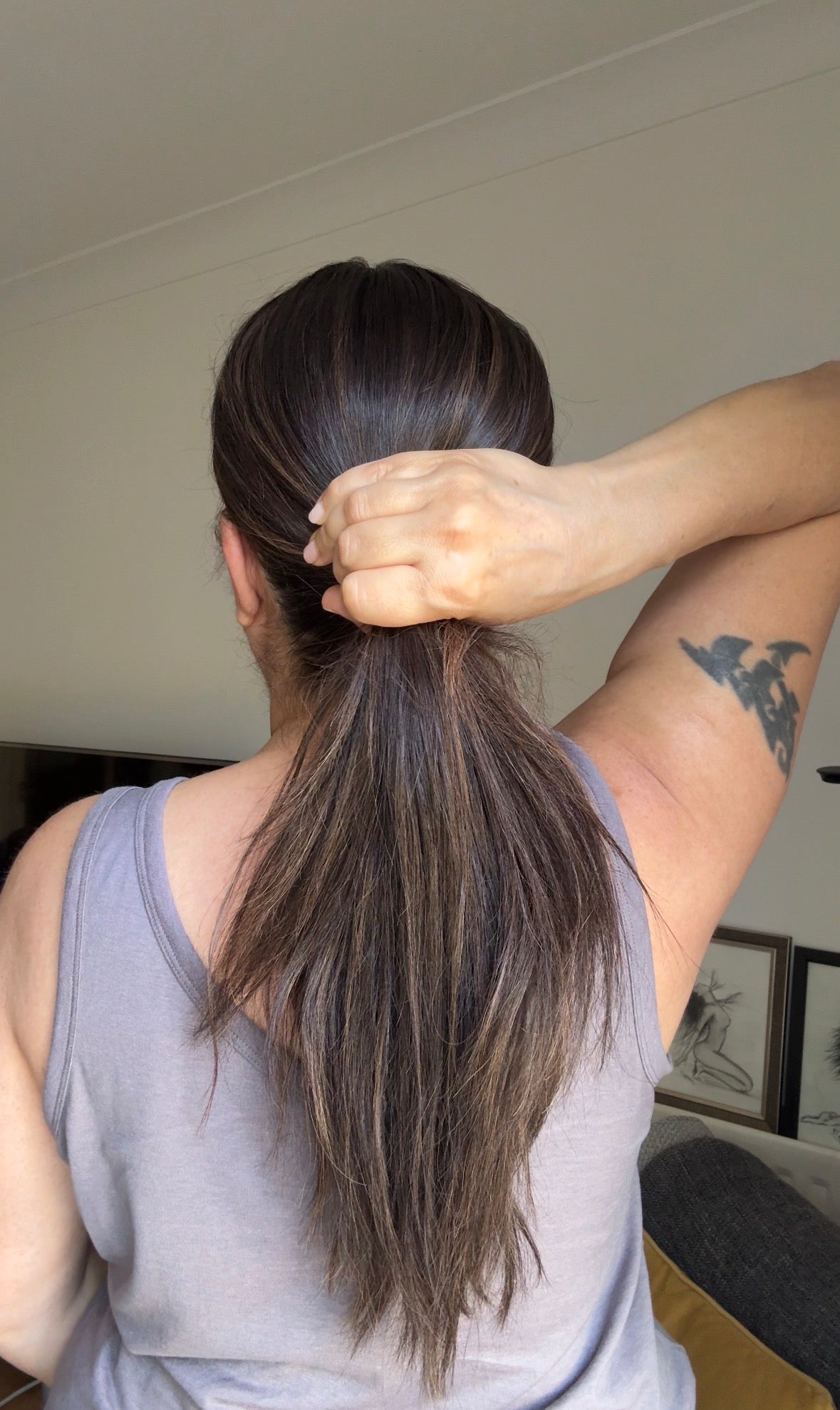 DARK BROWN TOPPER WITH SOFT ASHY HIGHLIGHTS