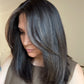 VIRGIN BASE DARK BROWN TOPPER WITH SOFT CARAMEL BALAYAGE