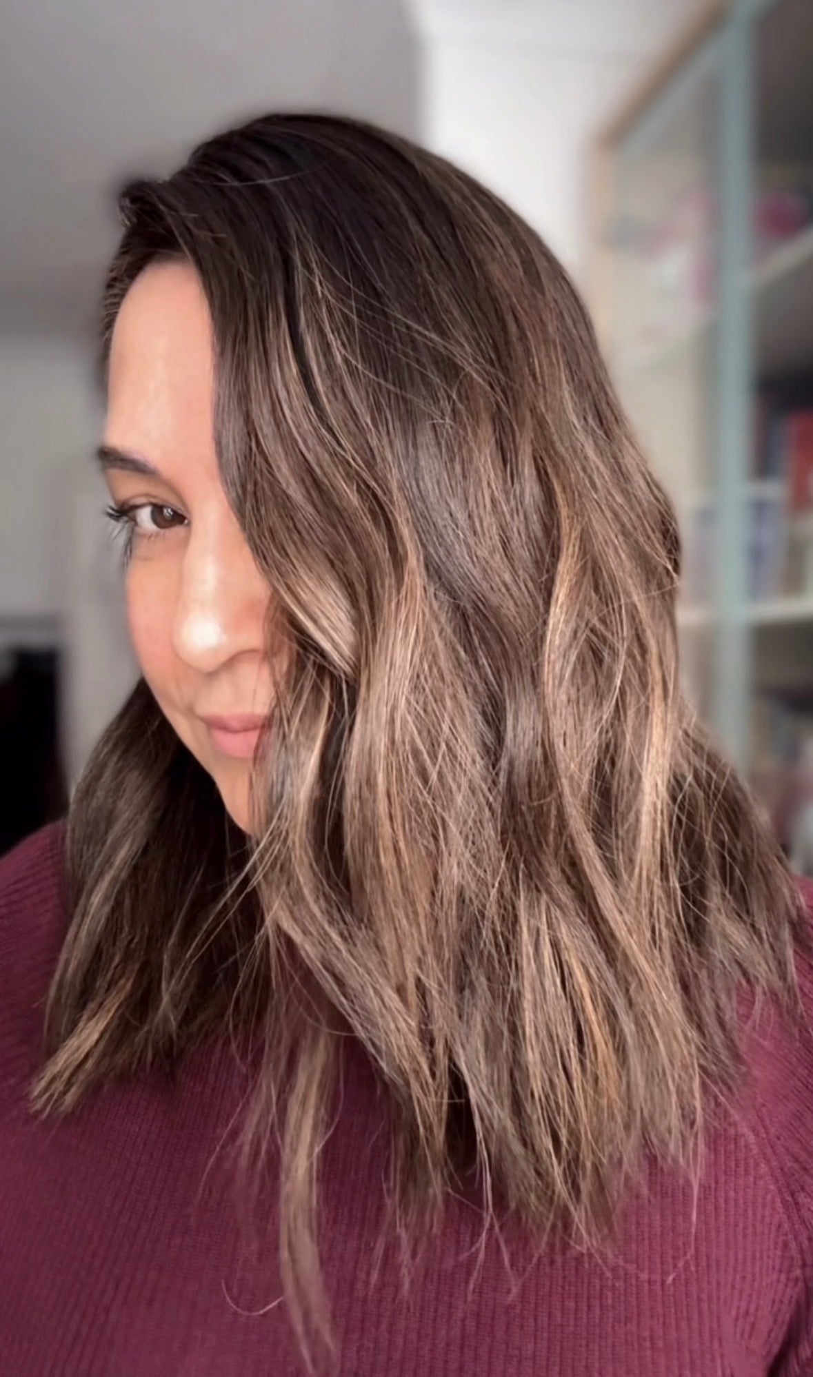 MEDIUM TO DARK BROWN ASHY BALAYAGE TOPPER
