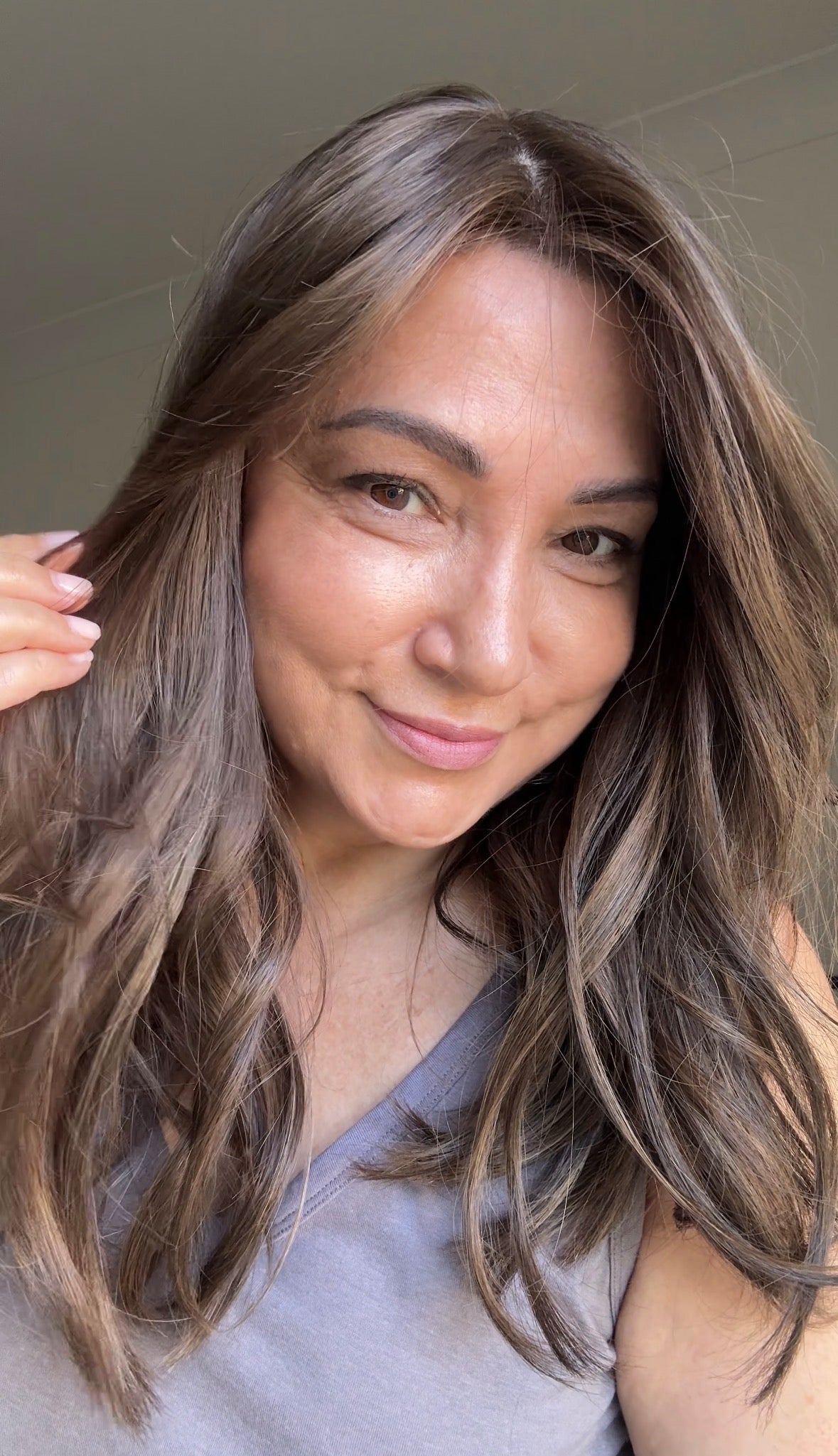 MEDIUM BROWN ASHY BALAYAGE TOPPER