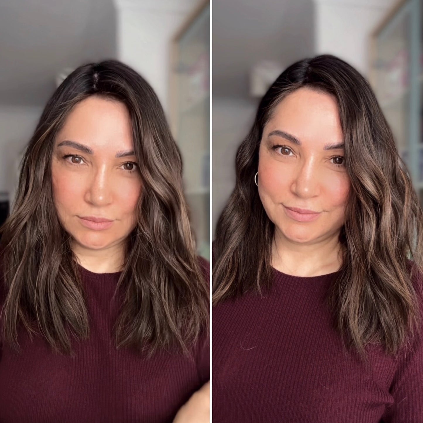 MEDIUM TO DARK BROWN ASHY BALAYAGE TOPPER