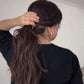 FEATHERLITE VIRGIN BROWN TOPPER WITH SUBTLE CARAMEL BALAYAGE