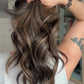 DARK BROWN/SOFT BLACK VIRGIN TOPPER WITH ASHY RIBBON BALAYAGE