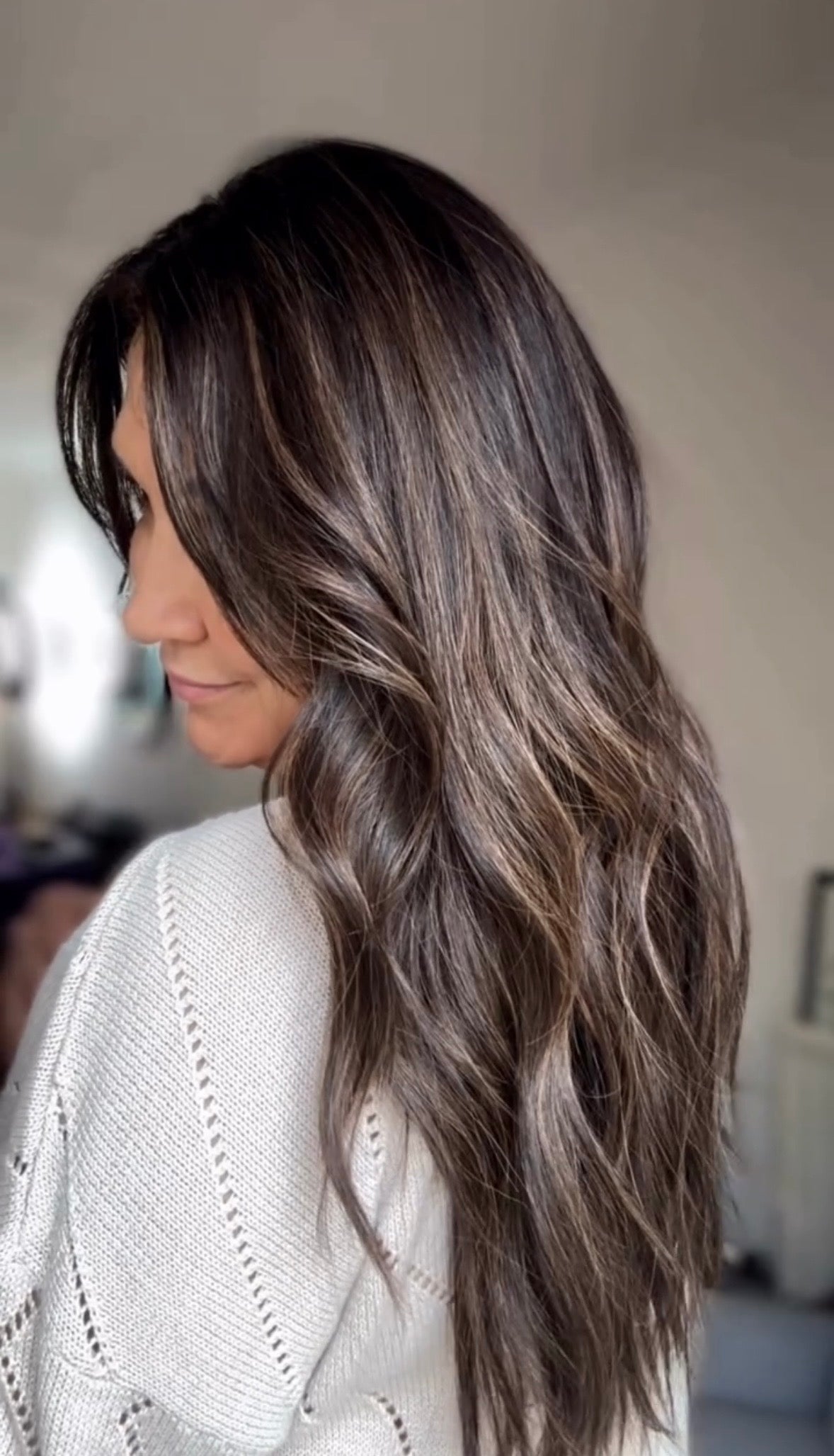 DARK BROWN ASHY BALAYAGE TOPPER