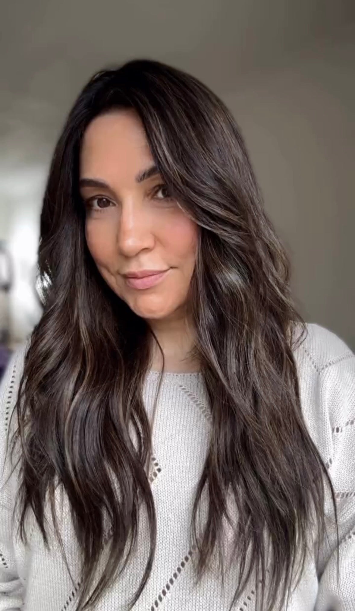 DARK BROWN ASHY BALAYAGE TOPPER