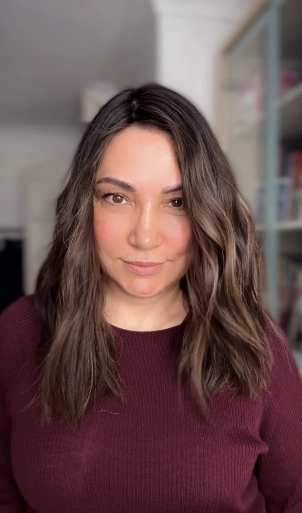 MEDIUM TO DARK BROWN ASHY BALAYAGE TOPPER
