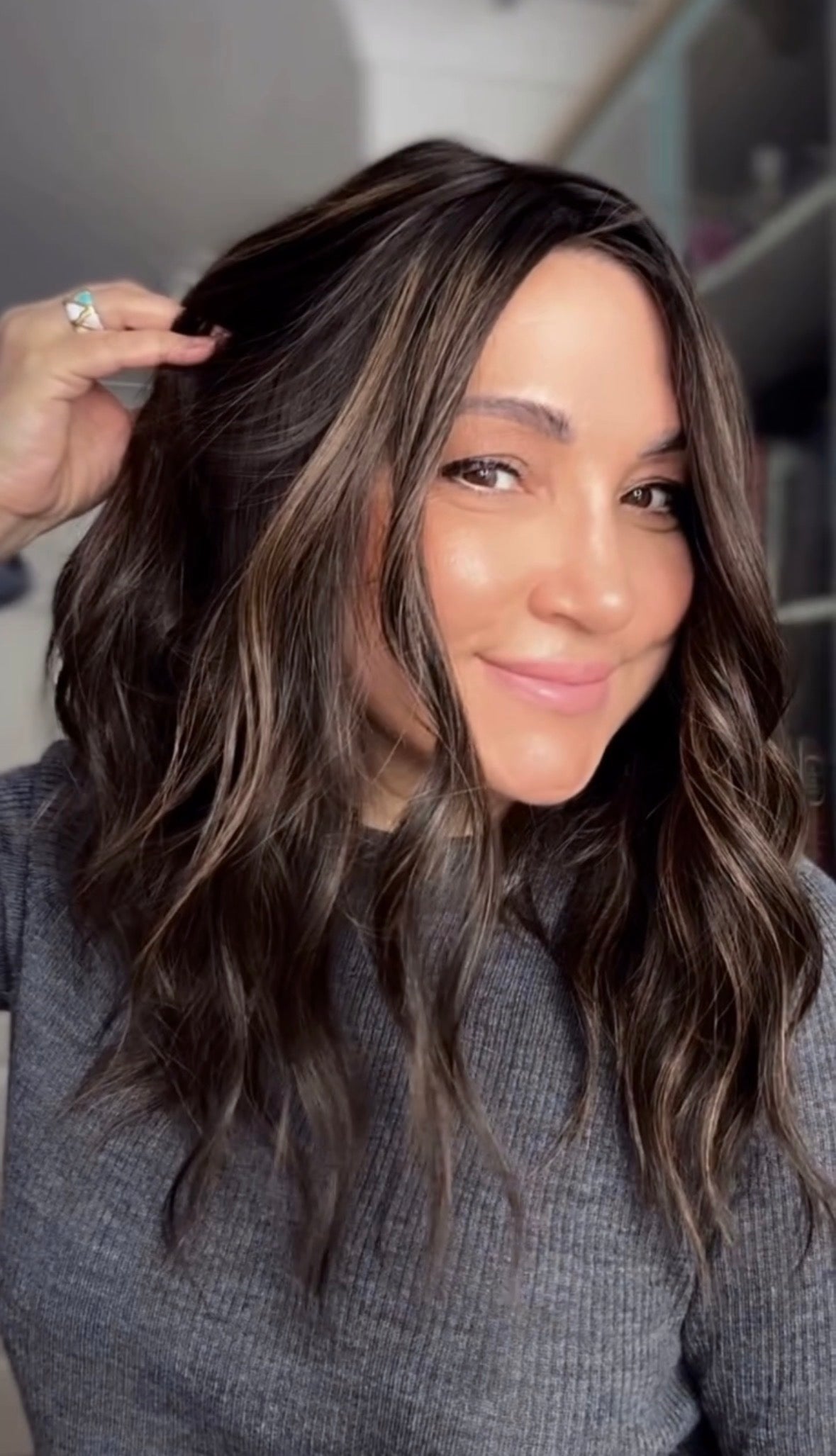 MEDIUM TO LIGHT BROWN BALAYAGE SILK TOPPER