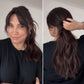 FEATHERLITE VIRGIN BROWN TOPPER WITH SUBTLE CARAMEL BALAYAGE