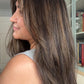 DARK BEOWN/SOFT BLACK VIRGIN TOPPER WITH ASHY RIBBON BALAYAGE