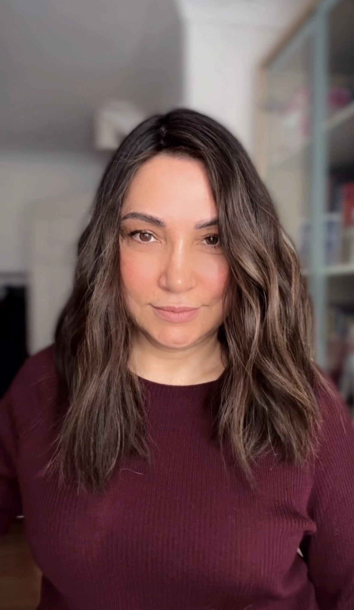 MEDIUM TO DARK BROWN ASHY BALAYAGE TOPPER