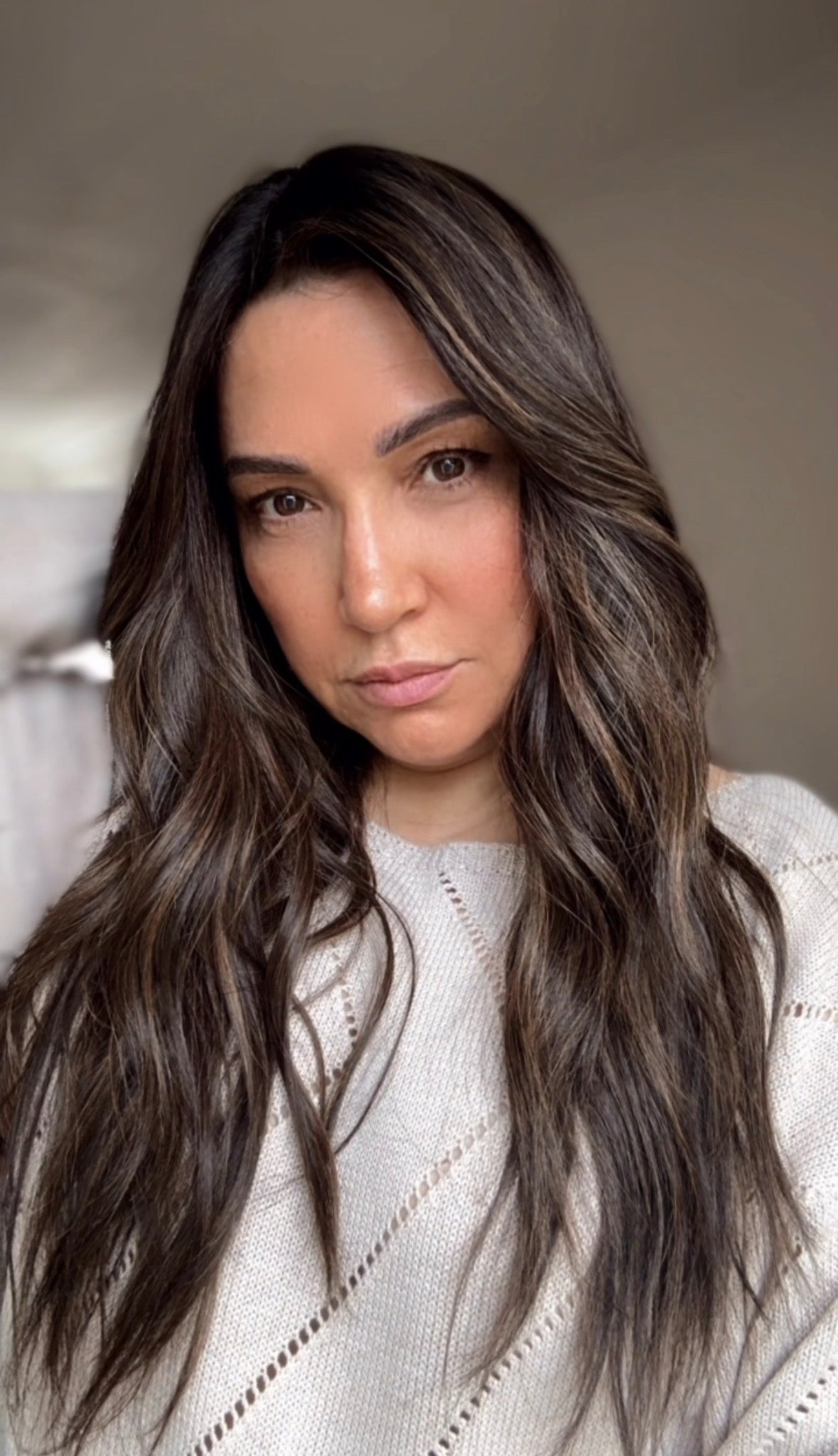 DARK BROWN ASHY BALAYAGE TOPPER