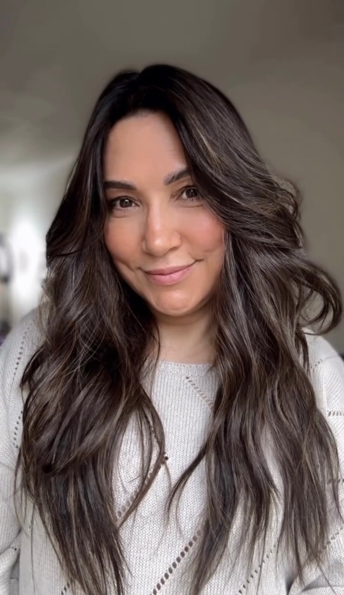 DARK BROWN ASHY BALAYAGE TOPPER