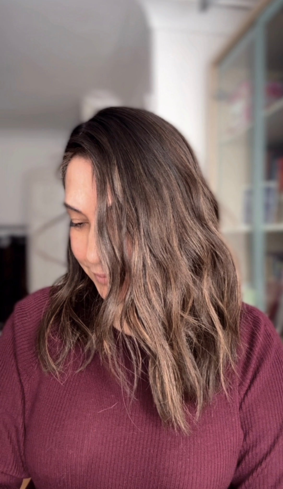 MEDIUM TO DARK BROWN ASHY BALAYAGE TOPPER