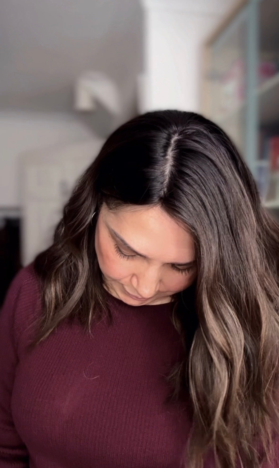 MEDIUM TO DARK BROWN ASHY BALAYAGE TOPPER