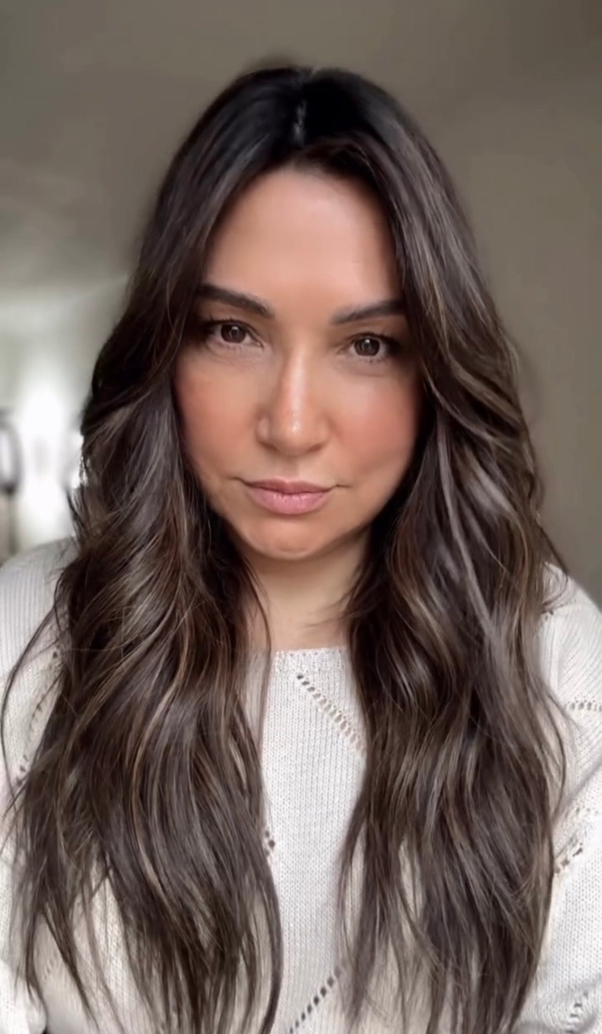 DARK BROWN ASHY BALAYAGE TOPPER