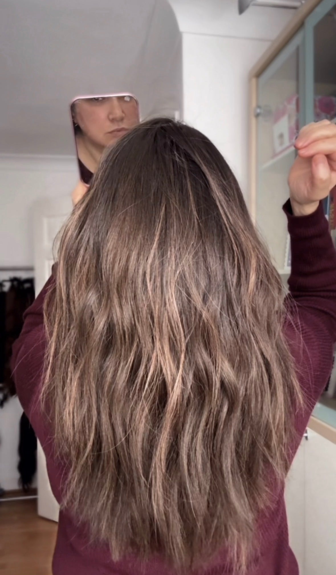 MEDIUM TO DARK BROWN ASHY BALAYAGE TOPPER