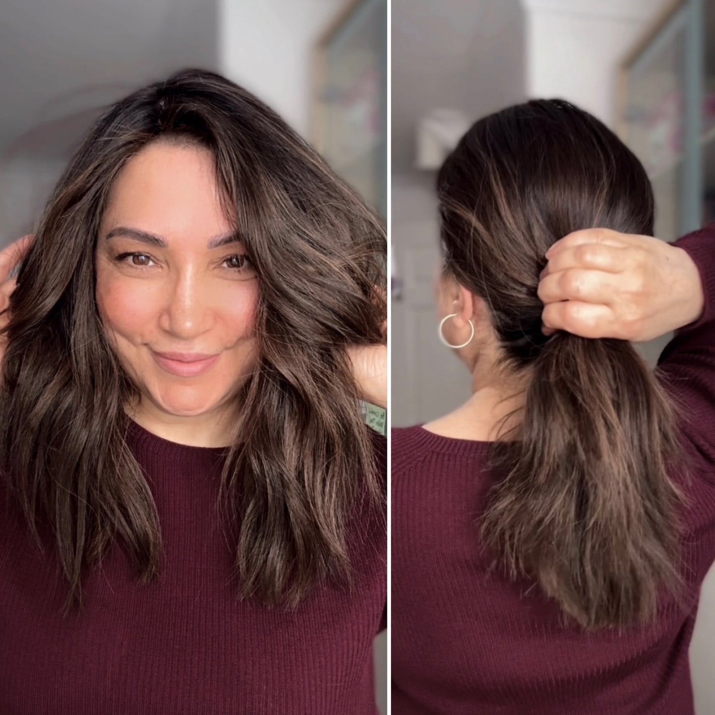 MEDIUM TO DARK BROWN ASHY BALAYAGE TOPPER