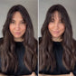 FEATHERLITE VIRGIN BROWN TOPPER WITH SUBTLE CARAMEL BALAYAGE