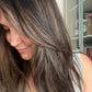 DARK BEOWN/SOFT BLACK VIRGIN TOPPER WITH ASHY RIBBON BALAYAGE